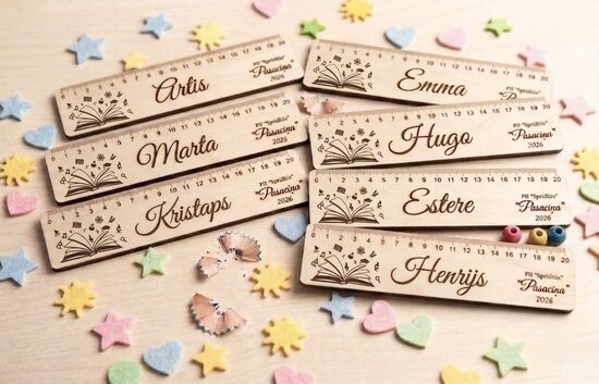 Personalizēts koka lineāls
