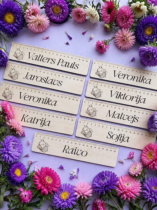 Personalizēts koka lineāls