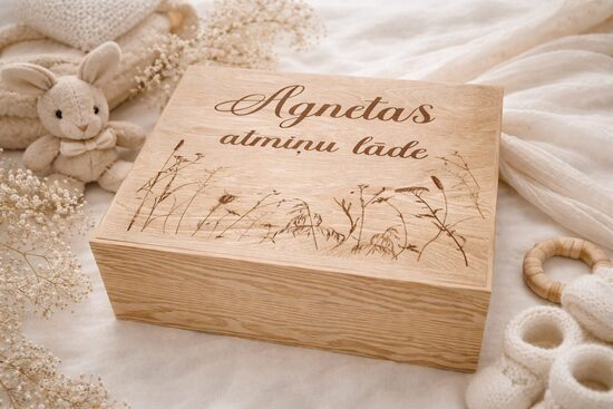 Personalizēta koka atmiņu lāde 