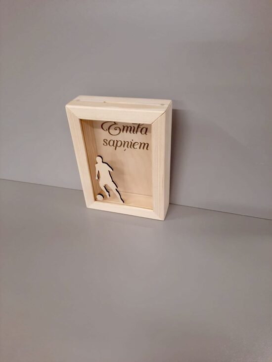 Personalizēta koka krājkase Futbolistam