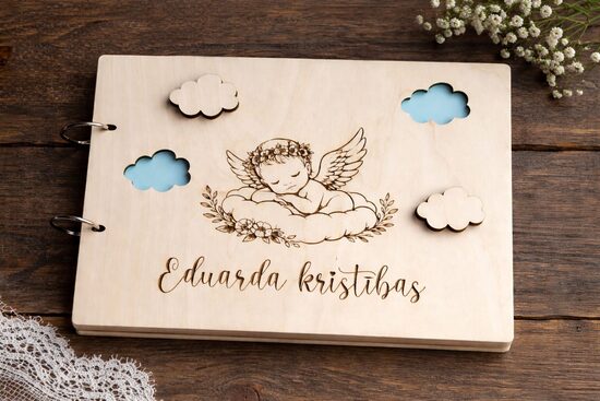 Personalizēts koka  foto albums bērniem 