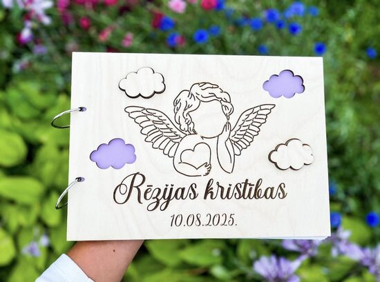 Personalizēts koka  foto albums bērniem 