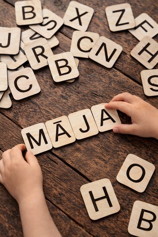 Latviešu alfabēts - koka burti 