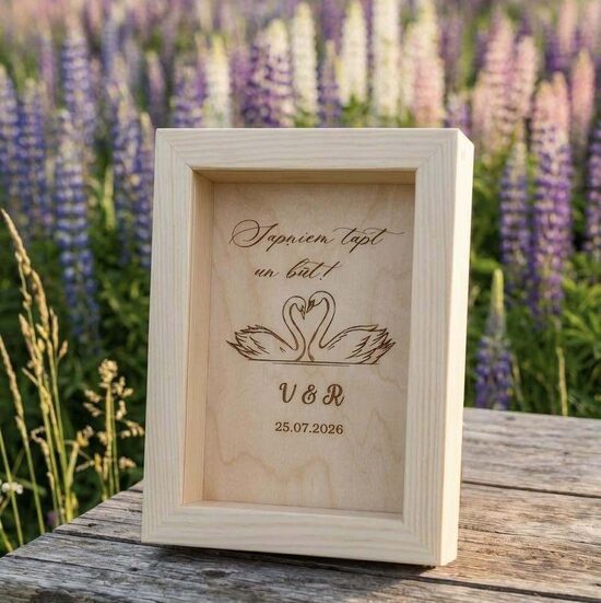 Personalizēta koka krājkase Jaunajam pārim