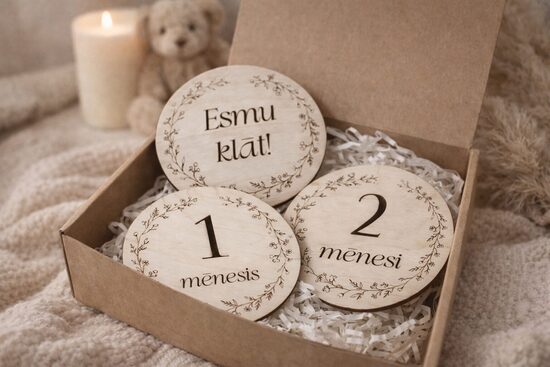 Personalizētas koka mēnešu kartiņas mazulim 