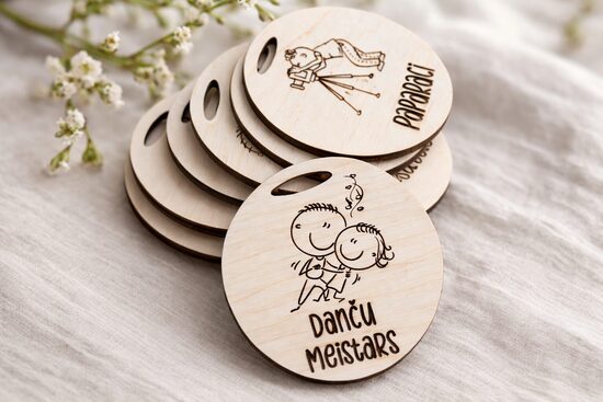 Kāzu amatu koka medaļas 