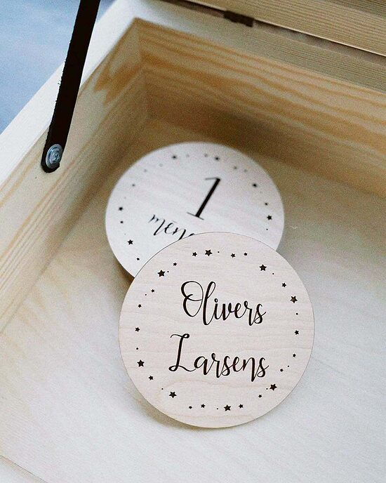 Personalizētas koka mēnešu kartiņas mazulim 