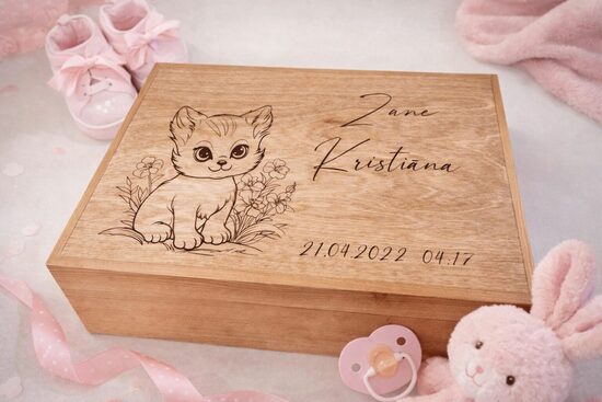 Personalizēta koka atmiņu lāde 