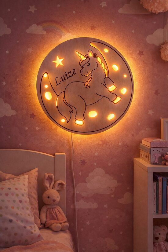 Personalizēta sienas lampa ar vienradzi