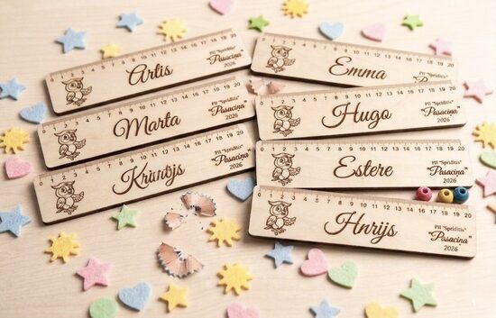 Personalizēts koka lineāls