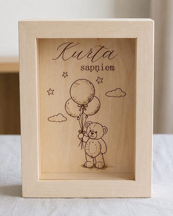 Personalizēta koka krājkase 