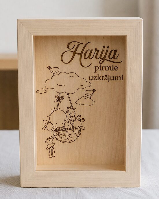 Personalizēta koka krājkase 