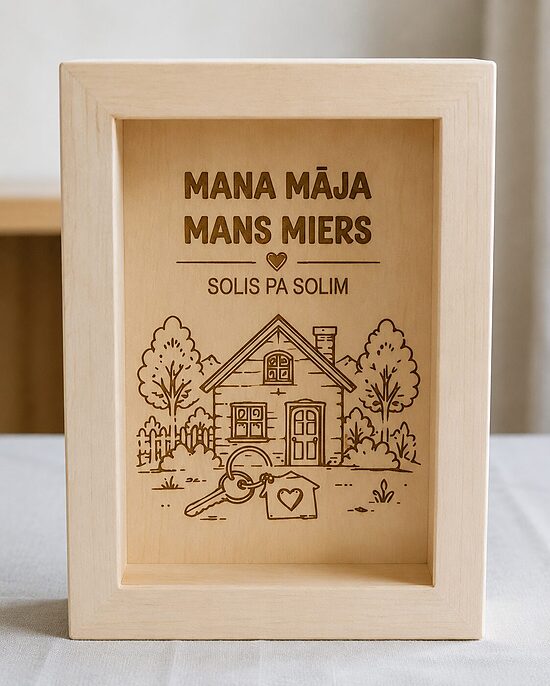 Personalizēta koka krājkase 
