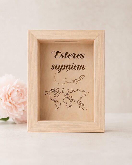 Personalizēta koka krājkase 