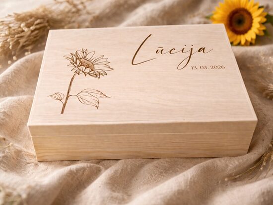 Personalizēta koka atmiņu lāde 