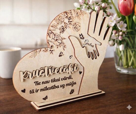 Sirds dekors no koka KRUSTVECĀKIEM