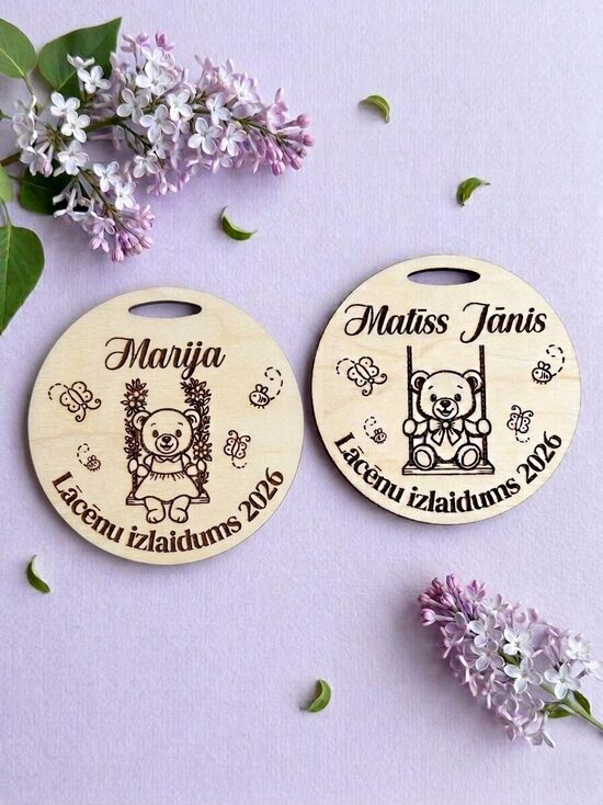 Personalizētas koka medaļas- bērnudārza izlaidumam
