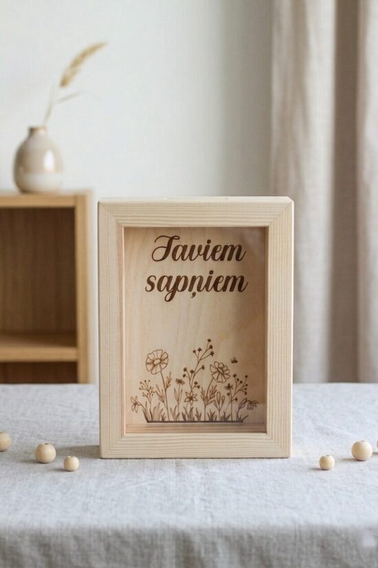 Personalizēta koka krājkase 
