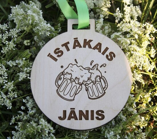 LĪGO svētkiem - koka medaļa Jānim 