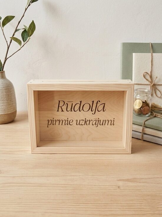 Personalizēta koka krājkase(lielā)