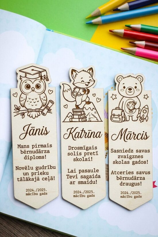 Personalizēta koka grāmatzīme