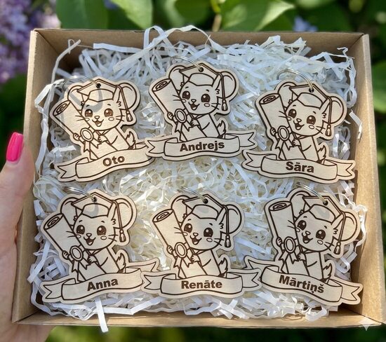 Personalizēti koka atslēgu piekariņi