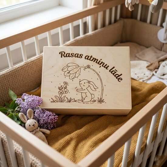 Personalizēta koka atmiņu lāde 