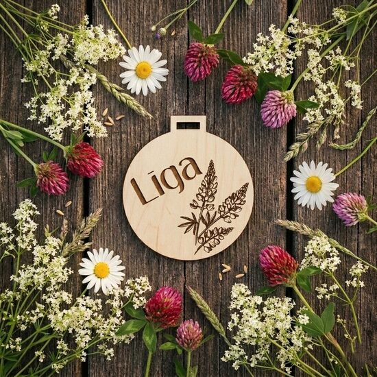 LĪGO svētkiem - koka medaļa Jānim vai Līgai