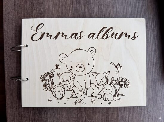 Personalizēts koka  foto albums bērniem 