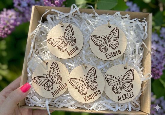 Personalizēti koka atslēgu piekariņi