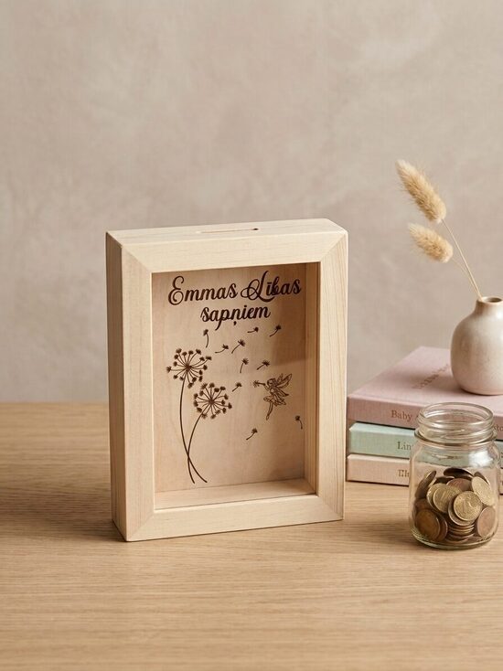 Personalizēta koka krājkase 