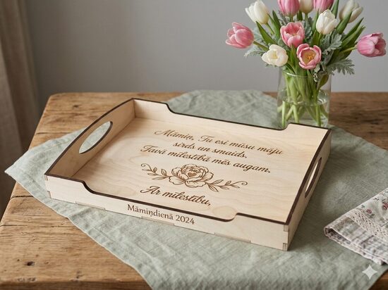 Personalizēta koka paplāte