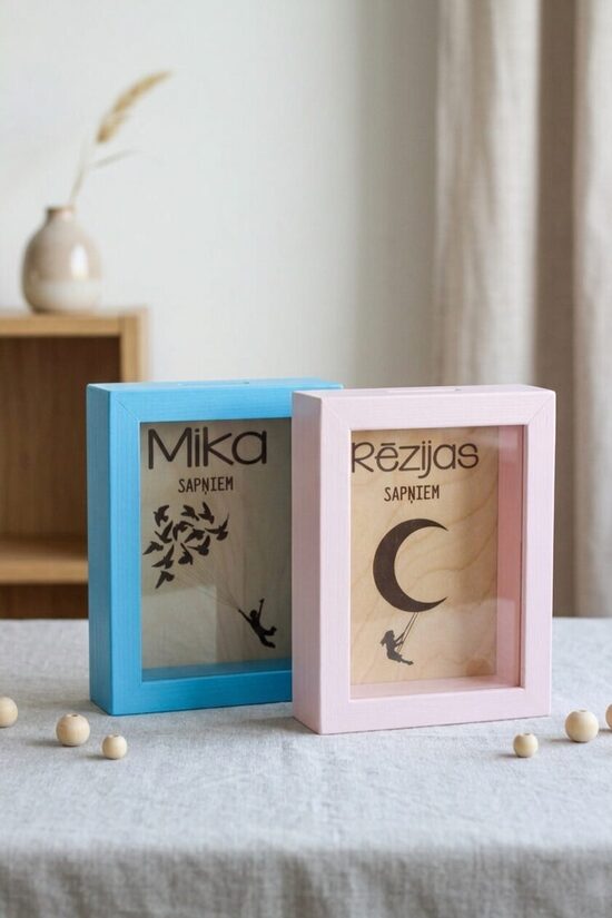Personalizēta koka krājkase 