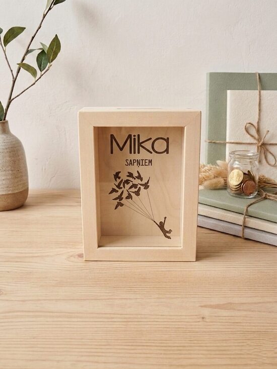 Personalizēta koka krājkase 