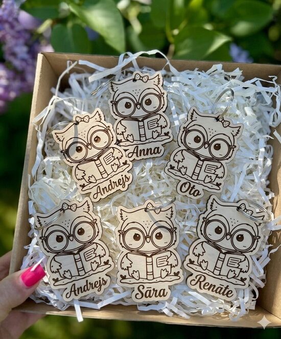 Personalizēti koka atslēgu piekariņi