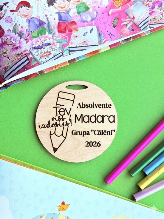 Personalizētas koka medaļas- bērnudārza izlaidumam