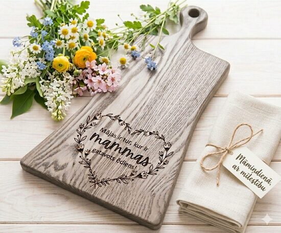 Personalizēts ozolkoka virtuves dēlītis 