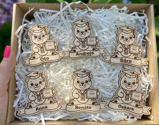 Personalizēti koka atslēgu piekariņi