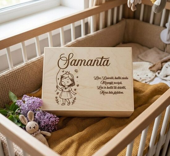 Personalizēta koka atmiņu lāde 