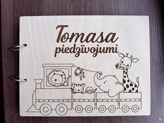 Personalizēts koka  foto albums bērniem 