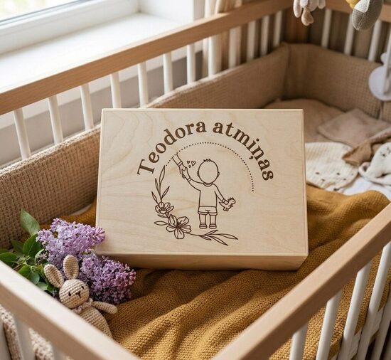Personalizēta koka atmiņu lāde 