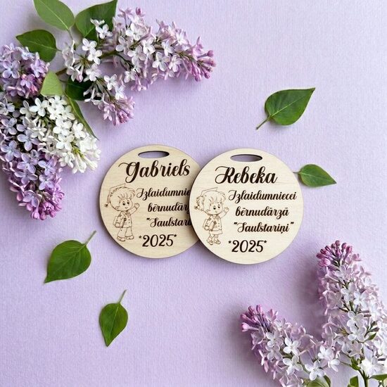 Personalizētas koka medaļas- bērnudārza izlaidumam