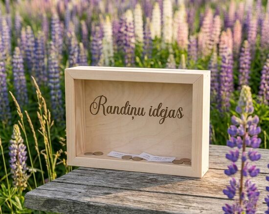 Personalizēta koka krājkase jaunajam pārim