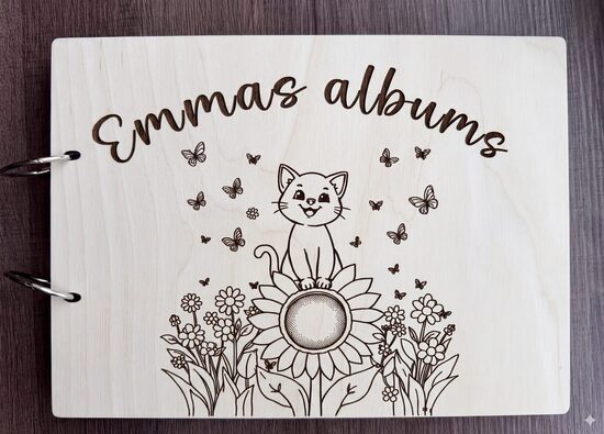 Personalizēts koka  foto albums bērniem 