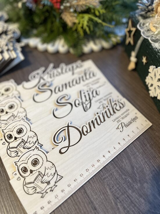 Personalizēts koka lineāls