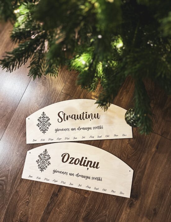 Personalizēts koka dzimšanas dienu kalendārs(ar iededzinātu uzrakstu)