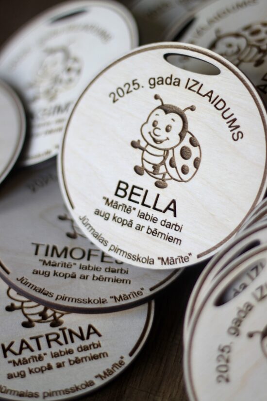 Personalizētas koka medaļas- bērnudārza izlaidumam