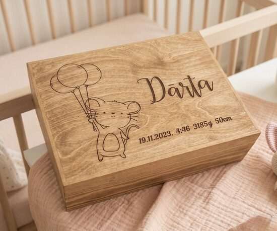 Personalizēta koka atmiņu lāde 