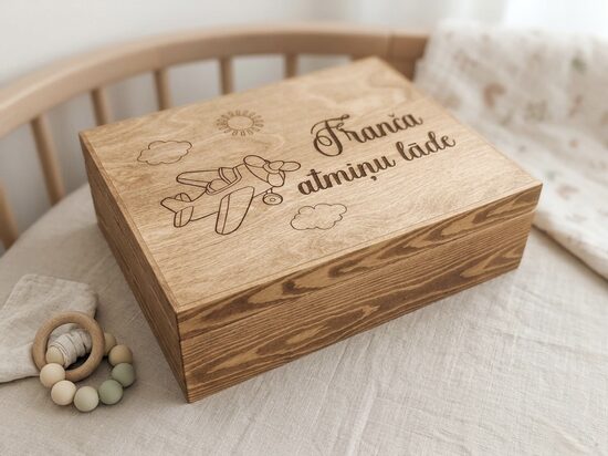 Personalizēta koka atmiņu lāde 