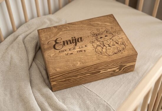 Personalizēta koka atmiņu lāde 